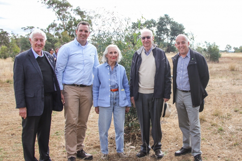 CEO of Greening Australia, Brendan Foran with Governors from the The Ian Potter Foundation, Charles Goode AC, (Chairman), Professor Thomas Healy AO and Lady Potter AC