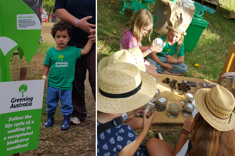 Young festival goers enjoying the activities on offer at our WOMADelaide stall in 2017.