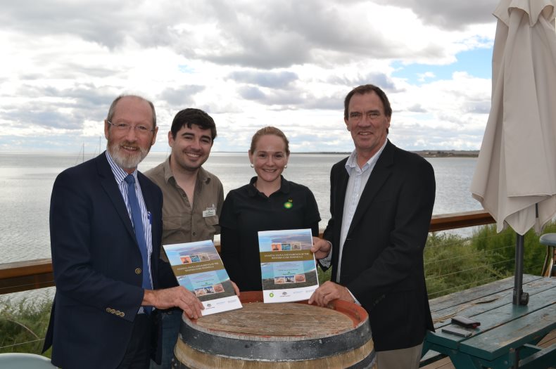 From left to right: Federal Member for Grey, Rowan Ramsay, co-Author James McGreggor, BP