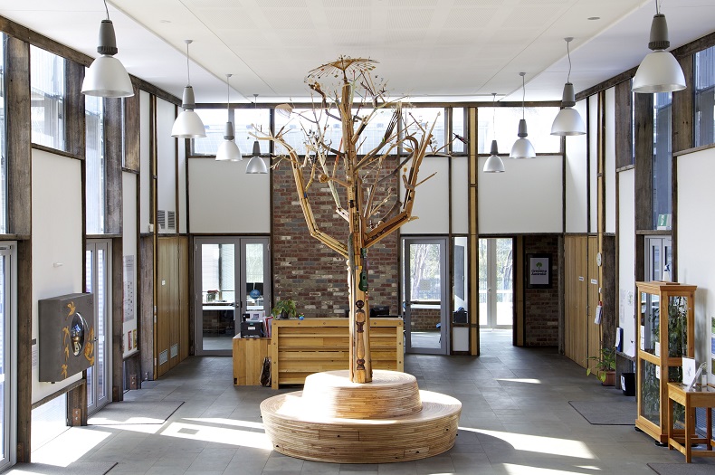 Tree sculpture at the Sustainability Learning Centre