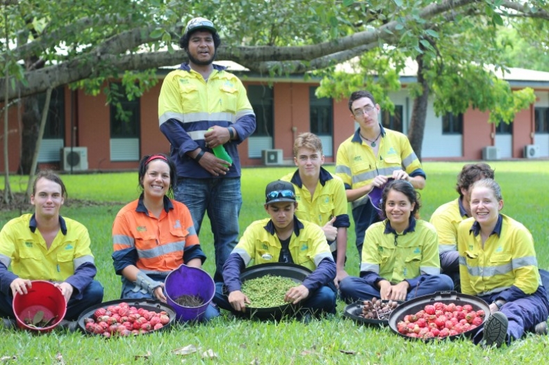 The Green Army team with some of the native seeds that have been grown and wild harvested for sowing.