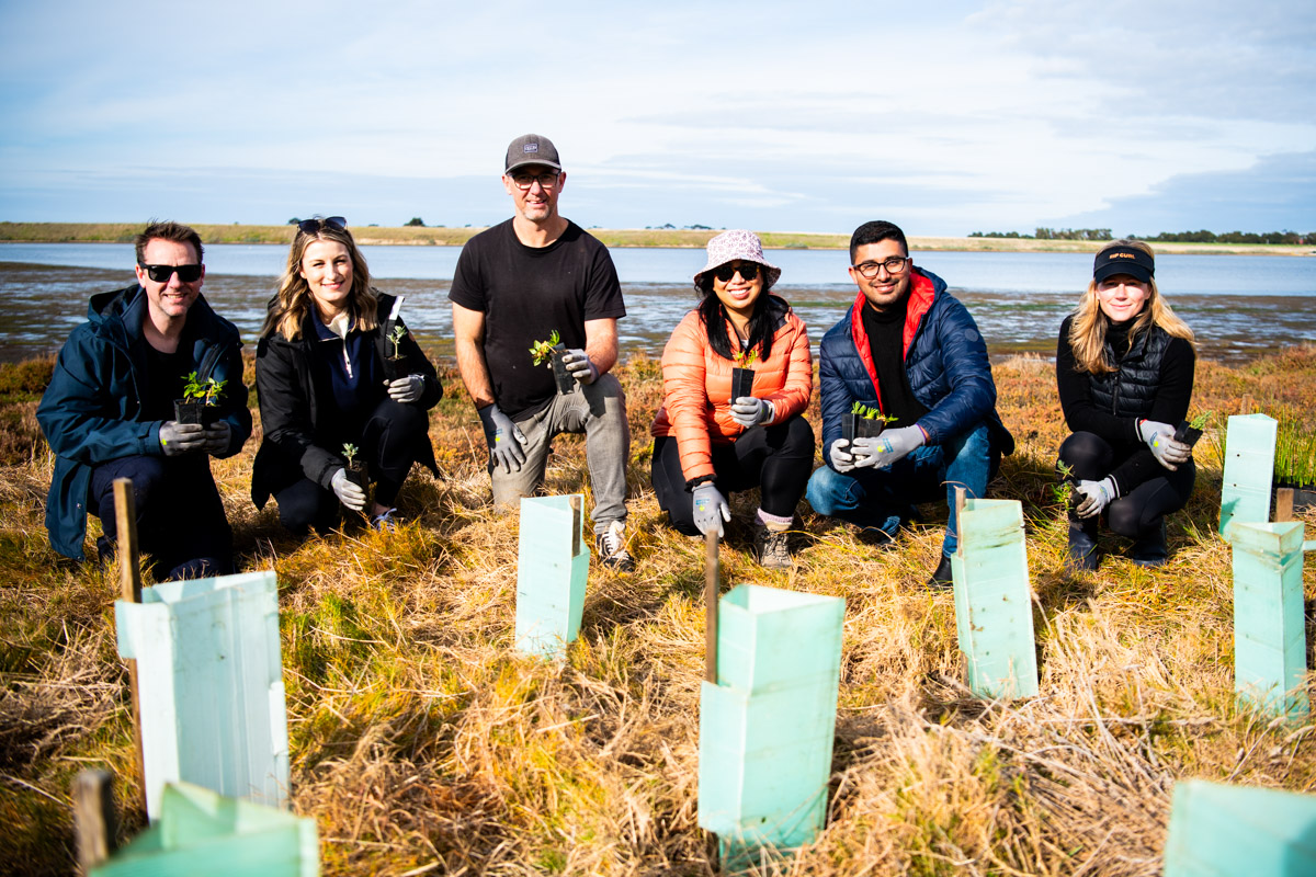 Members of the Bupa team at a recent Greening Australia planting event in Victoria.
