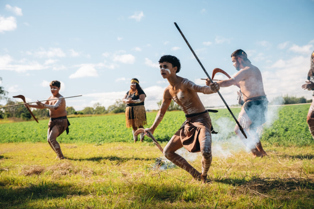 Traditional dancing and smoking ceremony on Country